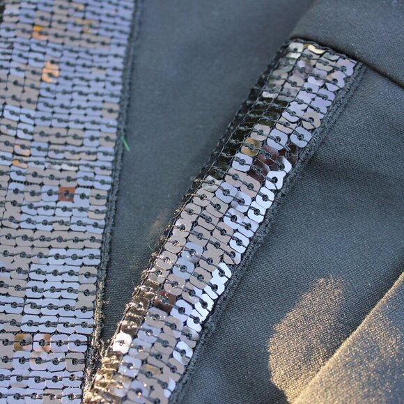 Body by Victoria Black Tuxedo Sequin Stripe on Side Dressy Pants The Kate Fit - Picture 6 of 9